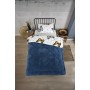 ETE HOMETEX TEK KİŞİLİK LÜX WELSOFT YORGAN SETİ KELEBEK İNDİGO 155X215CM 8696474231930